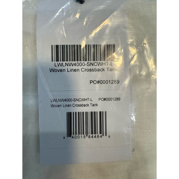 LUNYA NWT $128 Woven Linen Crossback Tank in White - Picture 7 of 8